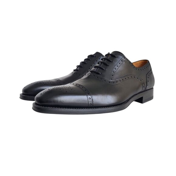 Magnanni Medallion Toe Oxfords in Black Men's Size 11.5 - Picture 5 of 9